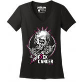 GIRLS S/S VNECK FUCK CANCER