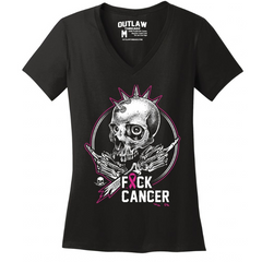 GIRLS S/S VNECK FUCK CANCER